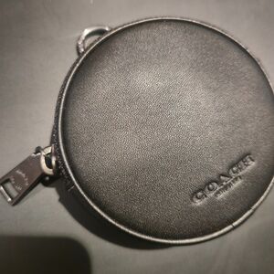 Coach Black Circular Leather Pouch